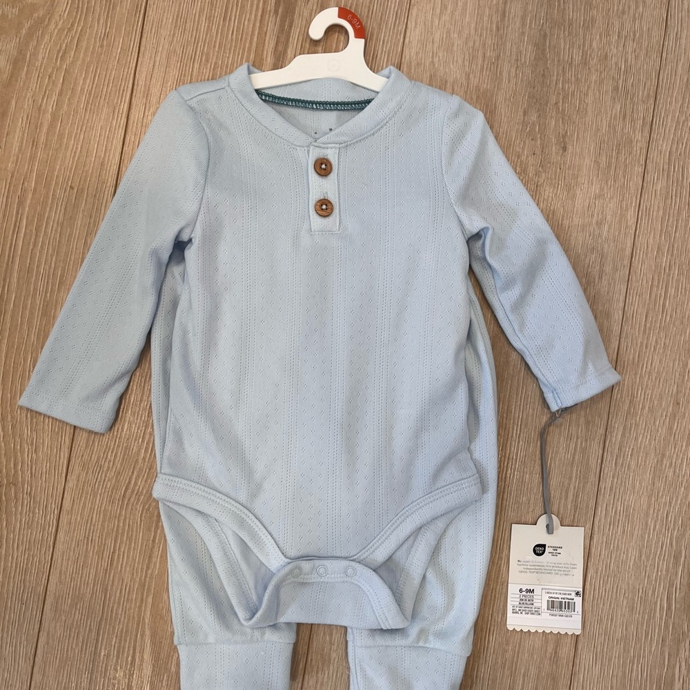 Cloud Island Light Blue Baby Outfit, 6-9M NWT